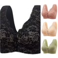 thumbnail image 1 of Vrotazzy Women's Front Open Button Top Up Comfortable Traceless Lace Plus Size Gathered Drop Bra, 1 of 3