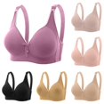 thumbnail image 1 of Vrotazzy Women's Plus Size Seamless Wire Bra With Four Clasp Maternity Breathable Comfort Enhancing Lift Design, 1 of 3
