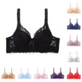 thumbnail image 1 of Vrotazzy Womens Lace Gathered Bra Straps Cup Underwear Push Up Wirefree Unlined Adjustable Back Closure Soft Daily Wear, 1 of 5