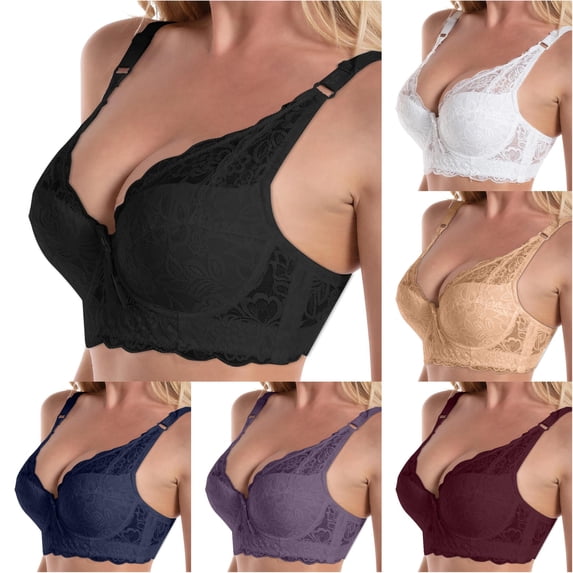 Vrotazzy Womens Thin Cup Large Size Lace Bra Adjustable Comfortable Underwear