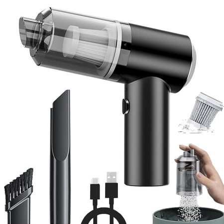 Vrsgs Car Vacuum, Wireless Handheld Car Vacuum Cleaner, Portable Cars Vacuum with Brushless Motor 120w, 5 in 1 Handheld Vacuum Cordless, Powerful Suction for Car Office