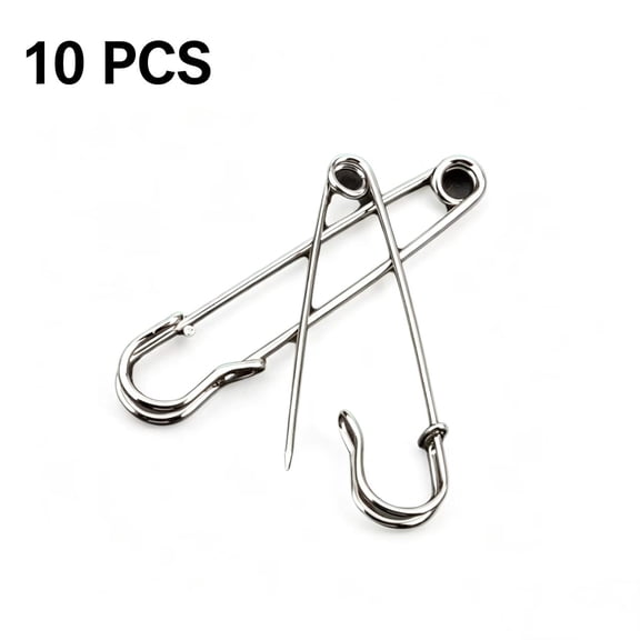 Vruelia 10 PCS 4 Inch Large Metal Safety Pin--Big and Strong Enough to Hold Heavy-Weight Fabrics and Materials Canvas, Leather, Upholstery