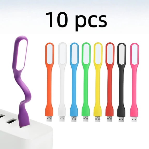 Vruelia 10 Pack Mini USB Light for Keyboard, Flexible USB Laptop Light, Adjustable USB Lamp for Notebook Computer(Gooseneck Structure, LED Lighting Source)