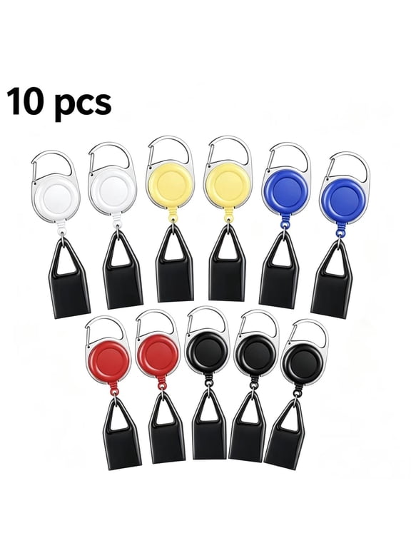 10 Pieces Retractable Lighter Clip Assorted Color Lighter Holder Keychain with Clip Classic Lighter Cover, Single Clip