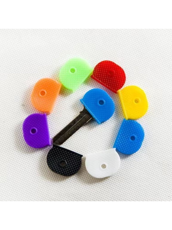 12 Pcs Key Caps Flexible Key Covers Colored Key Identifier Caps for Home Door Keys Car Keys (Random Color)