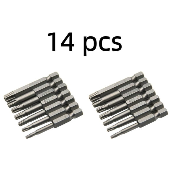 Vruelia 14Pcs Set Star Bit Screwdriver Drill Bits Screw Driver Magnetic 1/4Inch Hex Hand Tools Five-Pointed Star Bore Hole