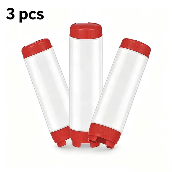 Vruelia 3Pcs16 Oz Inverted Plastic Squeeze Bottles, Refillable Tip Large Valve Dispenser Condiment Squeeze Bottle for Sauces Ketchup