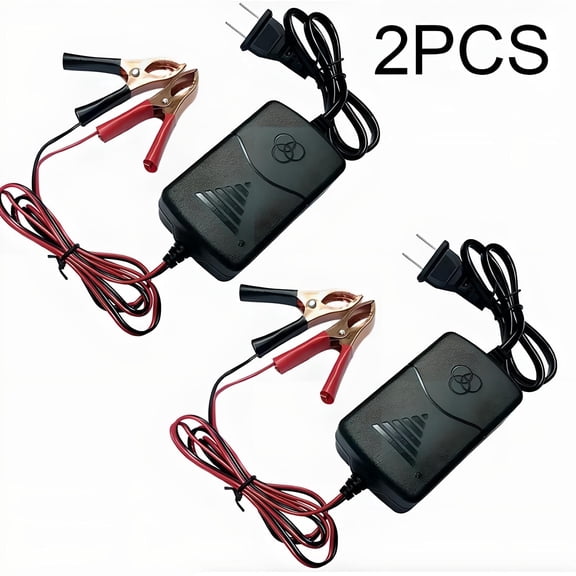 Vruelia 2-Pack 12V 1A Smart Battery Maintainer - Trickle Charger for Car/Truck/Motorcycle/ATV/RV
