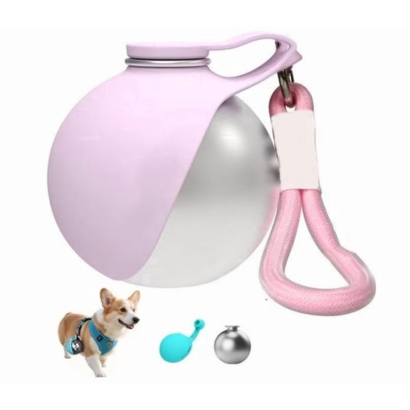 Vruelia 2-in-1 Portable Dog Water Bottle for Small Dogs - Leak Proof & Compact Dog Travel Water Bottle -Stainless Steel Bottle & Silicone Bowl - Ideal for Walking, Hiking & Travels (A)