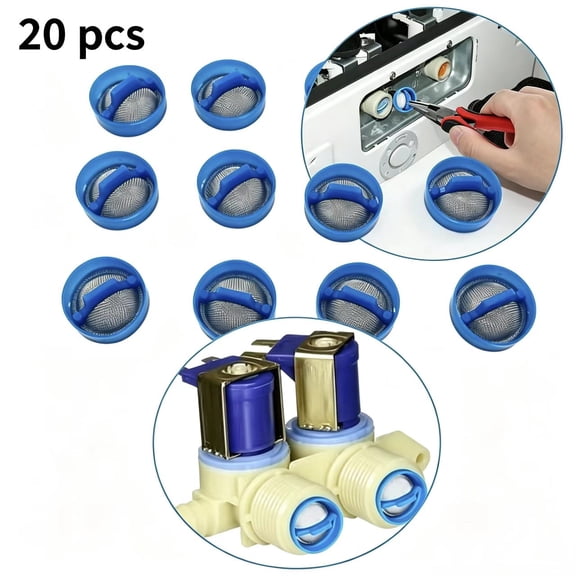 Vruelia 20 Pcs Washing Machine Water Filter, Washer Inlet Valve Filter Screen Hose Part