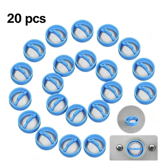 Vruelia 20 Pcs Washing Machine Water Filter, Washer Inlet Valve Filter Screen Hose Part