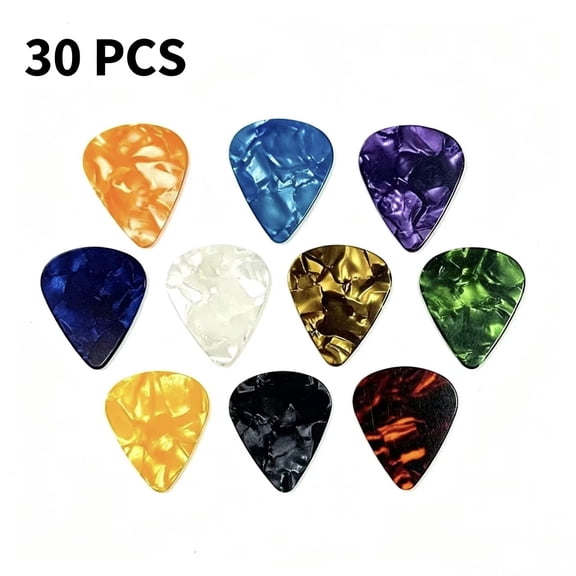 Vruelia 30 Pcs Guitar Picks, 3 Different Thicknesses of Abstract Art Colored Guitar Picks, Suitable for Bass, Electric Guitar, Acoustic Guitar Strings Including 0.5mm, 0.75mm, 1mm Guitar