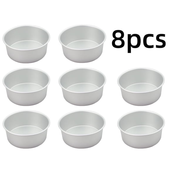 Vruelia 4 Inch Small Cake Pan Set Of 8, Baking Round Cake Pans Tins Bakeware for Mini Cake Pizza, Quiche, Non & Healthy