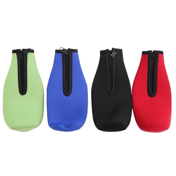 Vruelia 4 Pack Beer Insulator Sleeve Keep Drink Cold,Zip-Up Jackets,Beer Cooler Sleeves,Neoprene Cover