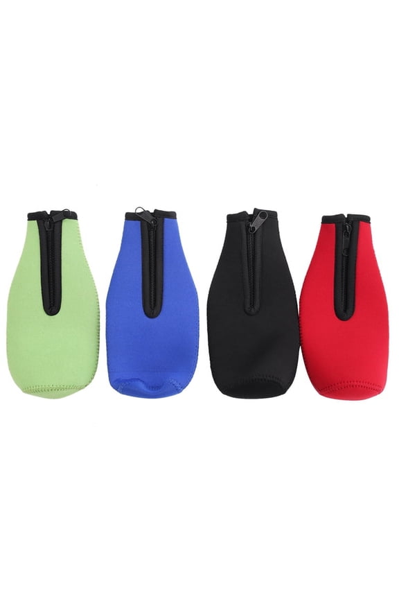 4 Pack Beer Insulator Sleeve Keep Drink Cold,Zip-Up Jackets,Beer Cooler Sleeves,Neoprene Cover