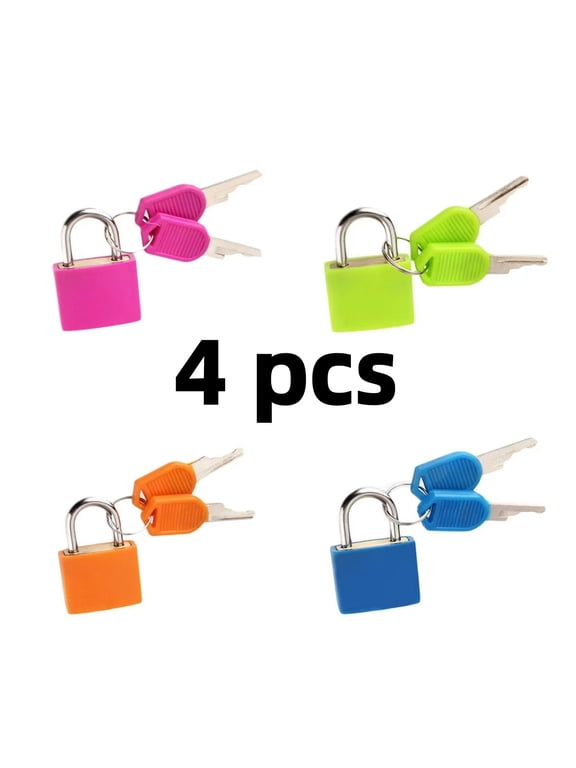 4Pcs Suitcase Lock,Mini Padlock with Key Small Locks for Schoolbag Backpack Luggage Padlock for School Gym
