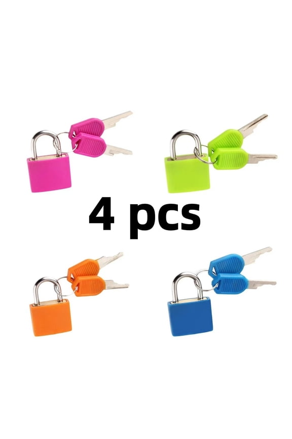 4Pcs Suitcase Lock,Mini Padlock with Key Small Locks for Schoolbag Backpack Luggage Padlock for School Gym