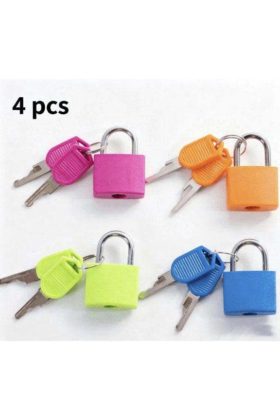 4Pcs Suitcase Lock,Mini Padlock with Key Small Locks for Schoolbag Backpack Luggage Padlock for School Gym