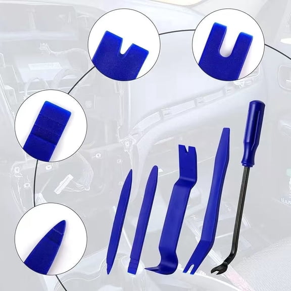 Vruelia 5PC Auto Trim Removal Tool Kit Car Panel Door Dashboard Fastener Remover Pry Set