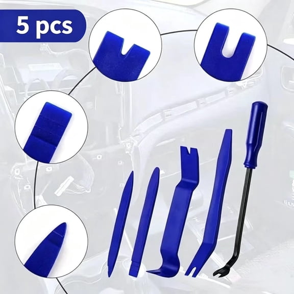Vruelia 5PC Auto Trim Removal Tool Kit Car Panel Door Dashboard Fastener Remover Pry Set