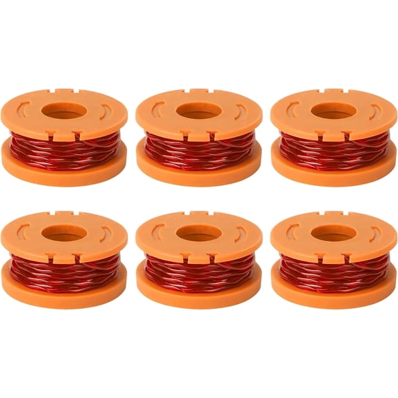 Vruelia 6-Pack WA0010 Weed Eater String Replacement for Worx Select Electric String Trimmer, 10ft, 0.065-Inch
