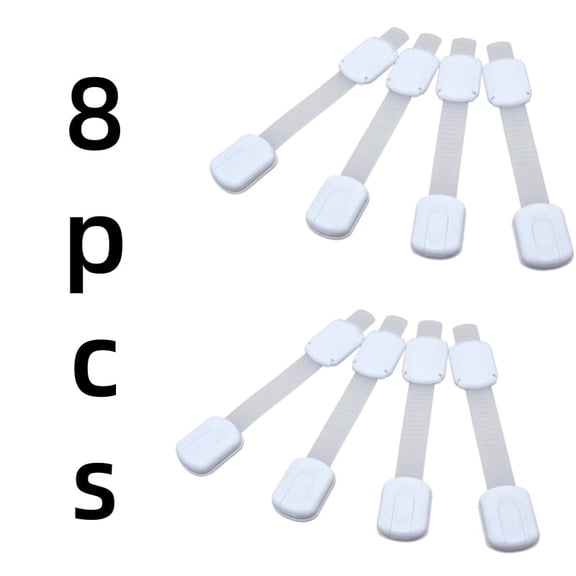 Vruelia 8PCS Child Safety Strap Cabinet Locks Baby Proofing Latches Baby Locks for Drawer Door Fridge Kid Child Proof Cabinet Latches