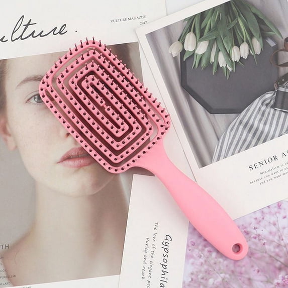Vruelia Curved Vented Hair Brushes for Women, Anti Frizz Hair Detangling Brush for Long Thick Curly Hair, Fast Drying Hair Detangler Wet Hair Brush