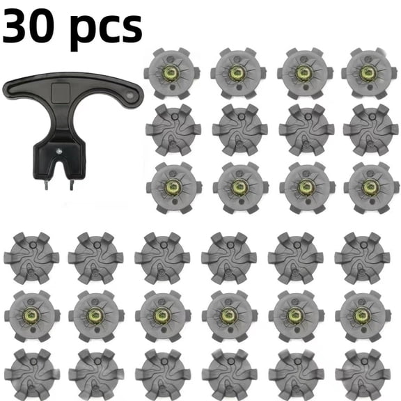 Vruelia Golf Spikes Set Includes 30 Pcs Cleats Replacement Spanner Metal Thread Screw 6 mm Dia Spike Too