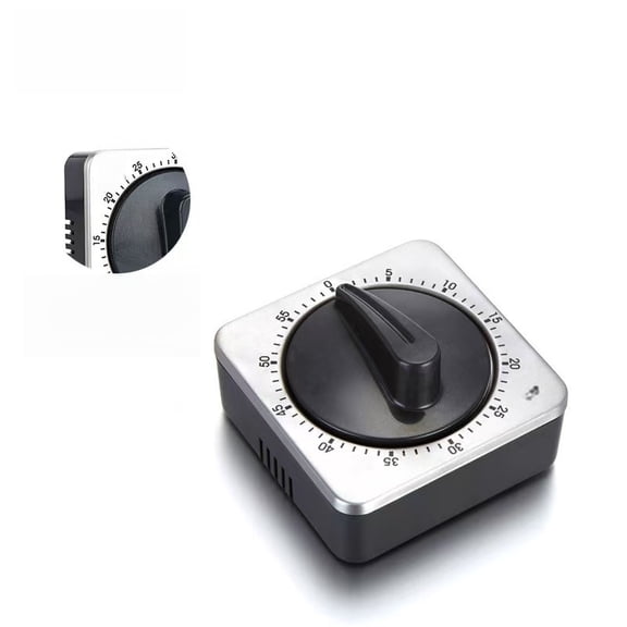 Vruelia Kitchen Timers for Cooking, Chef Cooking Timer Clock with Loud Alarm,100% Mechanical Desk Timer - No Batteries Required - Magnetic Backing, Exquisite Stainless Steel Body