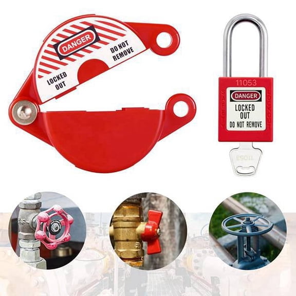 Vruelia Outdoor Faucet Lock with Safety Padlock, Water Spigot Lock, Hose Bib Lock for 1 to 2-1/2 in Dia Valve Handles Faucet