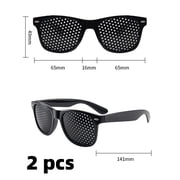 Vruelia Pinhole glasses black hole glasses foldable temples mesh glasses for eye training and relaxation 2 pieces