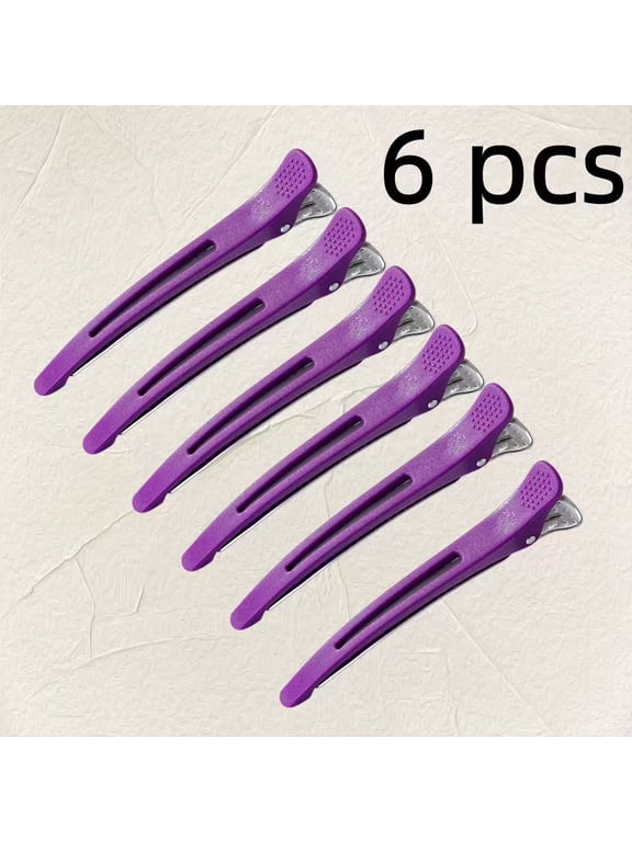 Purple Gator Non-Slip Grip Hair Clips | Hair Styling and Sectioning Croc Clips| 12 Pack