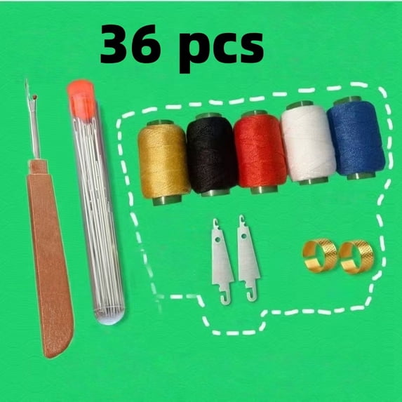 Vruelia Stainless Steel Needles for Hand Sewing, 36PCS Big Eye Steel Sewing Needles Kit, Long & Thin Handmade Quilting & Sewing Needles Kit for DIY Sewing Projects (1 Set)