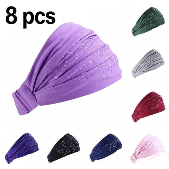 Vruelia Wide Headbands for Women, Workout Yoga Running Sports Headbands Boho Hair Bands for Women's Hair, Non Slip Sweat Head Bands Thick Head Wrap Hair Wrap