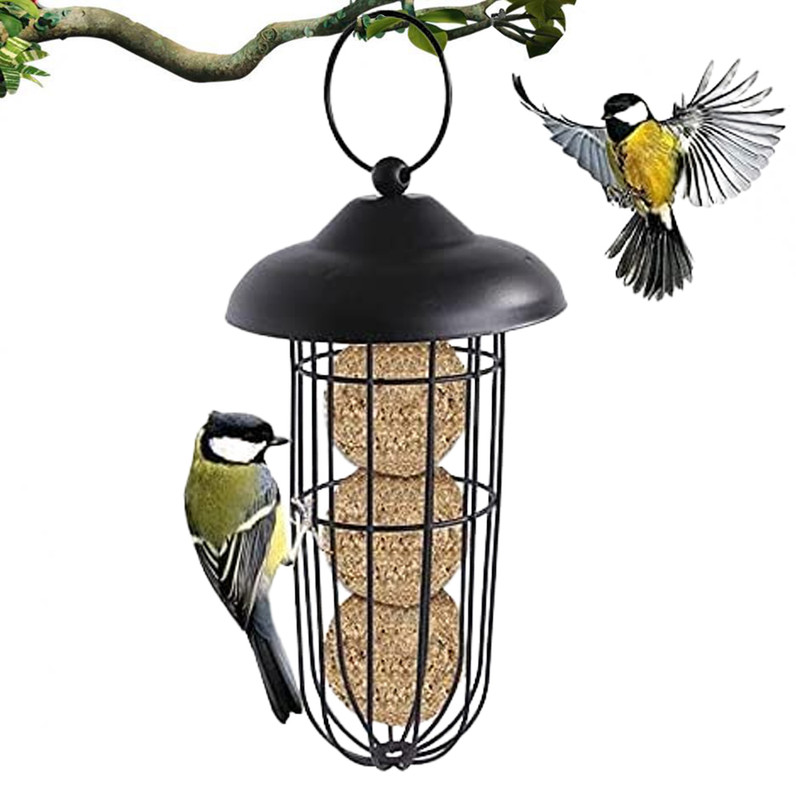 Vrurc Hanging Black Shade Grease Bird Feeder, for Parakeet Cockatiel