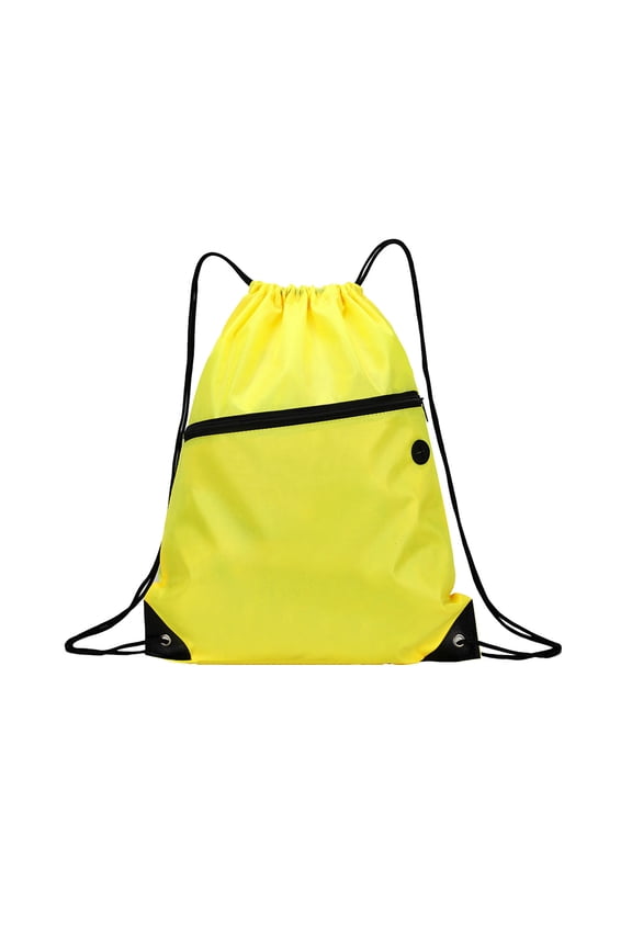 Large Capacity Drawstring Backpack, Lightweight Nylon Foldable Drawstring Bag, Portable Sack for Sports Fitness Travel Swimming Beach Daily Use (Black)