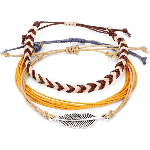 Vsco String Wave Bracelets For Women Handmade Colorful Waterproof Adjustable Braided Beach Bracelet Set For Women[R3764]
