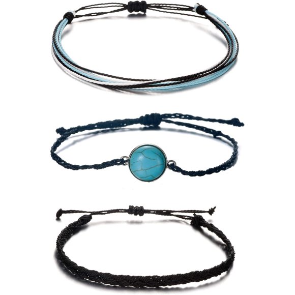 Vsco String Wave Bracelets For Women Handmade Colorful Waterproof Adjustable Braided Beach Bracelet Set For Women[R3776]