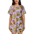 thumbnail image 1 of Vsdghe Cartoon Avocados Pattern Women's Pajama Set,Short Sleeve Sleepwear 2 Piece Pjs Lounge Sleepwear Sets-XX-Large, 1 of 6