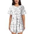 thumbnail image 1 of Vsdghe Chemical Formulas Pattern Women's Pajama Set,Short Sleeve Sleepwear 2 Piece Pjs Lounge Sleepwear Sets-4X-Large, 1 of 6