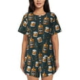 thumbnail image 1 of Vsdghe Cigar Pattern Women's Pajama Set,Short Sleeve Sleepwear 2 Piece Pjs Lounge Sleepwear Sets-Small, 1 of 6