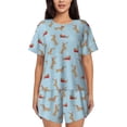 thumbnail image 1 of Vsdghe Dachshund Dog Pattern Women's Pajama Set,Short Sleeve Sleepwear 2 Piece Pjs Lounge Sleepwear Sets-Medium, 1 of 6