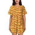 thumbnail image 1 of Vsdghe Hot Dogs Pattern Women's Pajama Set,Short Sleeve Sleepwear 2 Piece Pjs Lounge Sleepwear Sets-Large, 1 of 6