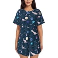 thumbnail image 1 of Vsdghe Space Dinosaur Pattern Women's Pajama Set,Short Sleeve Sleepwear 2 Piece Pjs Lounge Sleepwear Sets-Medium, 1 of 6