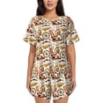 thumbnail image 1 of Vsdghe Western Cowboy Pattern Women's Pajama Set,Short Sleeve Sleepwear 2 Piece Pjs Lounge Sleepwear Sets-4X-Large, 1 of 6