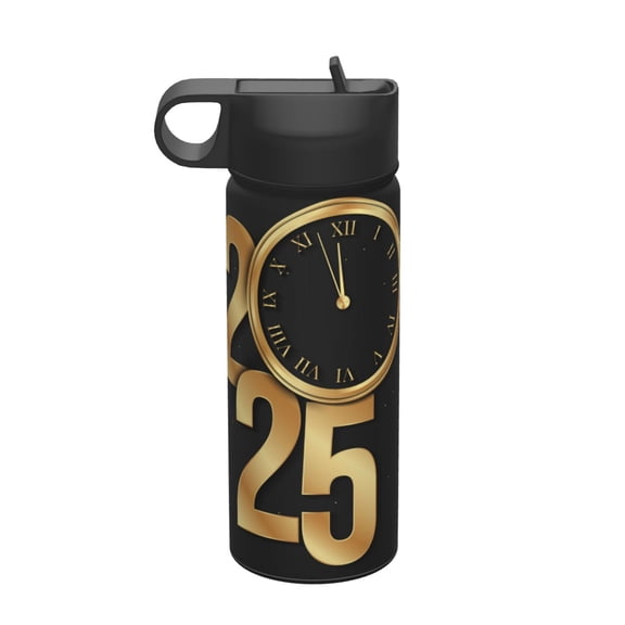 Vsdgher 2025 Happy New Year for Insulated Stainless Steel Water Bottle,18oz Sports Water Bottle Stainless Steel Reusable Tumbler for Sports, Travel, and School