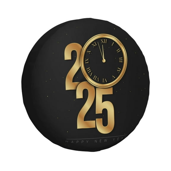 Vsdgher 2025 Happy New Year for Spare Tire Cover, Tire Wheel Protector Wheel Cover Fit for Truck,Trailer,RV,SUV,Camper and Most Vehicle-14 inch