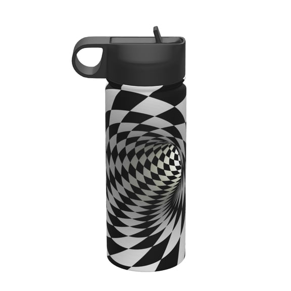 Vsdgher 3D Vortex Illusion for Insulated Stainless Steel Water Bottle,18oz Sports Water Bottle Stainless Steel Reusable Tumbler for Sports, Travel, and School