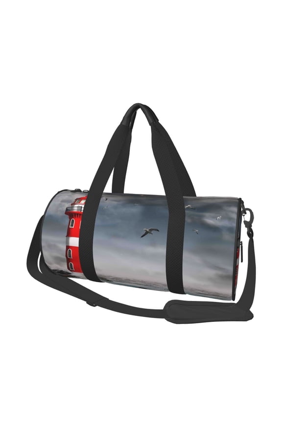 3d Lighthouse in the Surf 45L Foldable Duffel Bag, Sports Gym Bag,Overnight Bag, Portable Weekender Bag for Airplanes