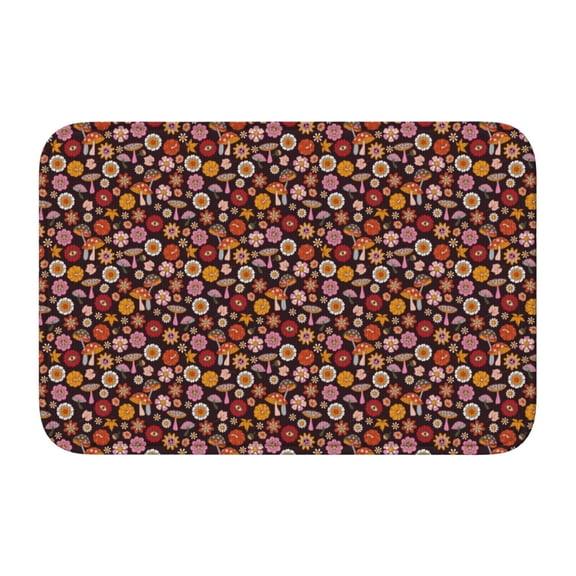 Vsdgher 70s Groovy Hippie Retro Hem Mat 40x60 - Multipurpose Doormat for Indoor & Outdoor Use - Welcome Your Guests with our Entrance Mat
